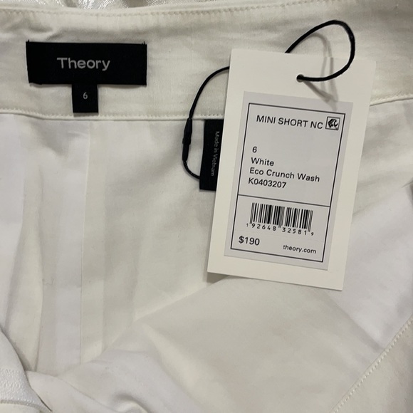 Theory mini white shorts size 6 - Picture 3 of 5